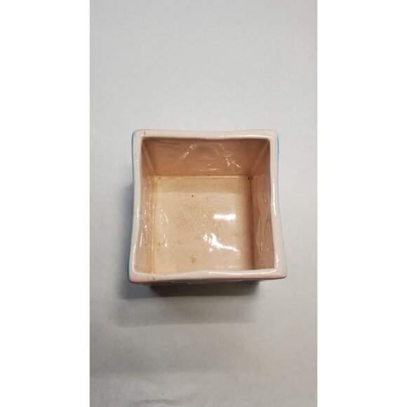 Vintage Mid-Century Baby Nursery Square Planters Ceramic Nursery Decor - Picture 2 of 6